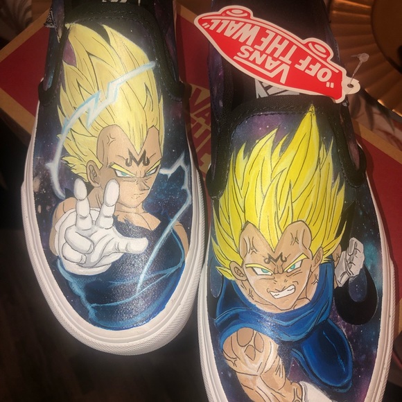 Majin Vegeta Vans slip on womens size 8.5 - Picture 2 of 2